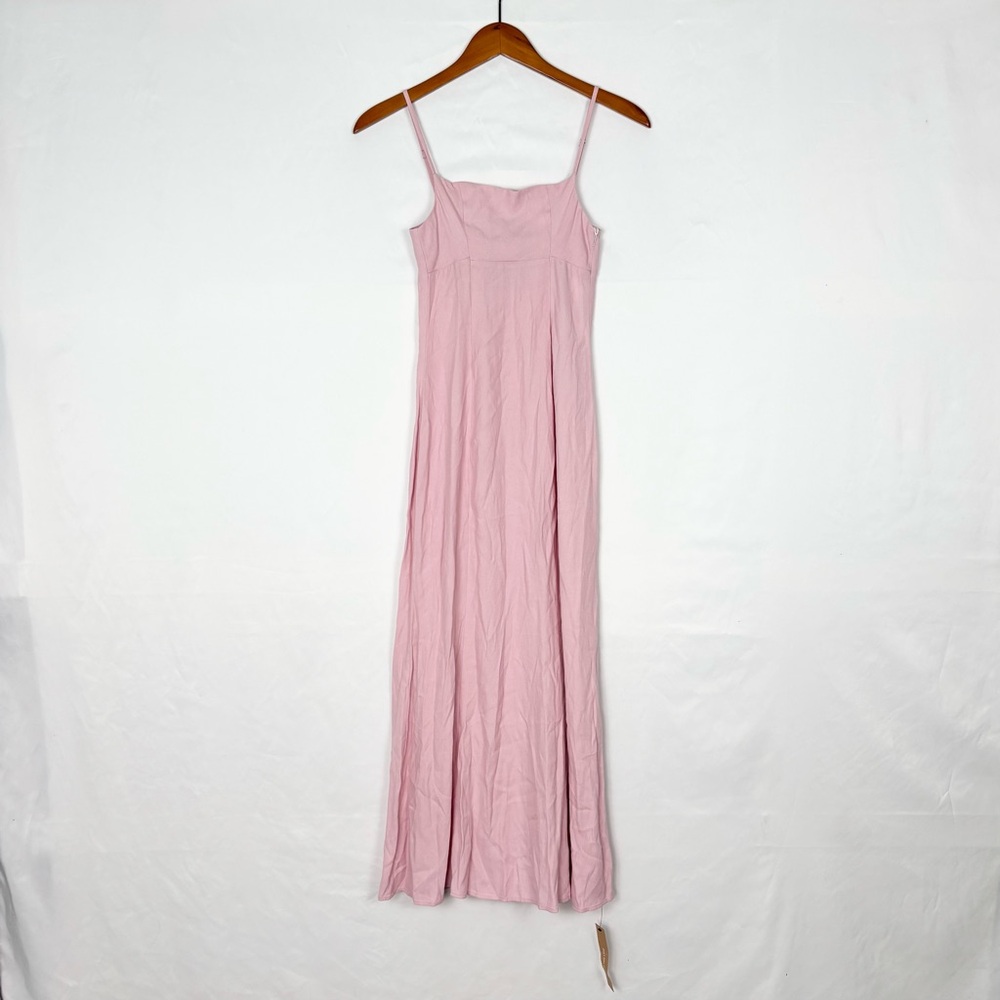 NEW Reformation‎ Liya Dress Midi Babygirl Pink Size 2 Straight Neck